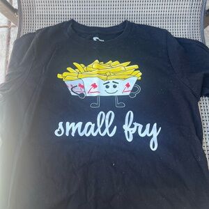 Adult 'Small Fry' Graphic Tee - Black with Yellow Fries